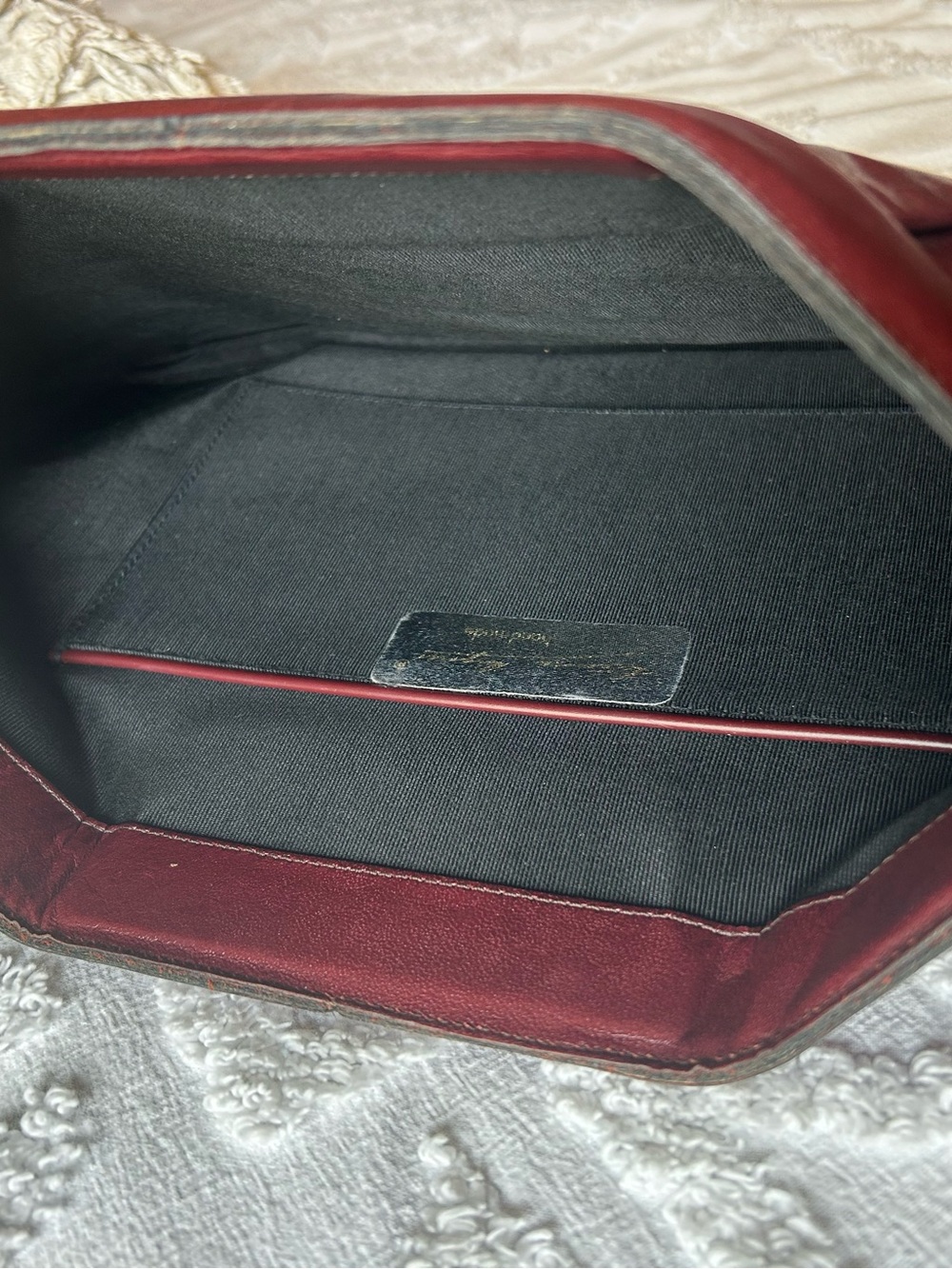Vintage Burgundy Leather Aigner Clutch - Picture 12 of 14